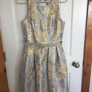 Silver and gold embossed sleeveless dress - formal